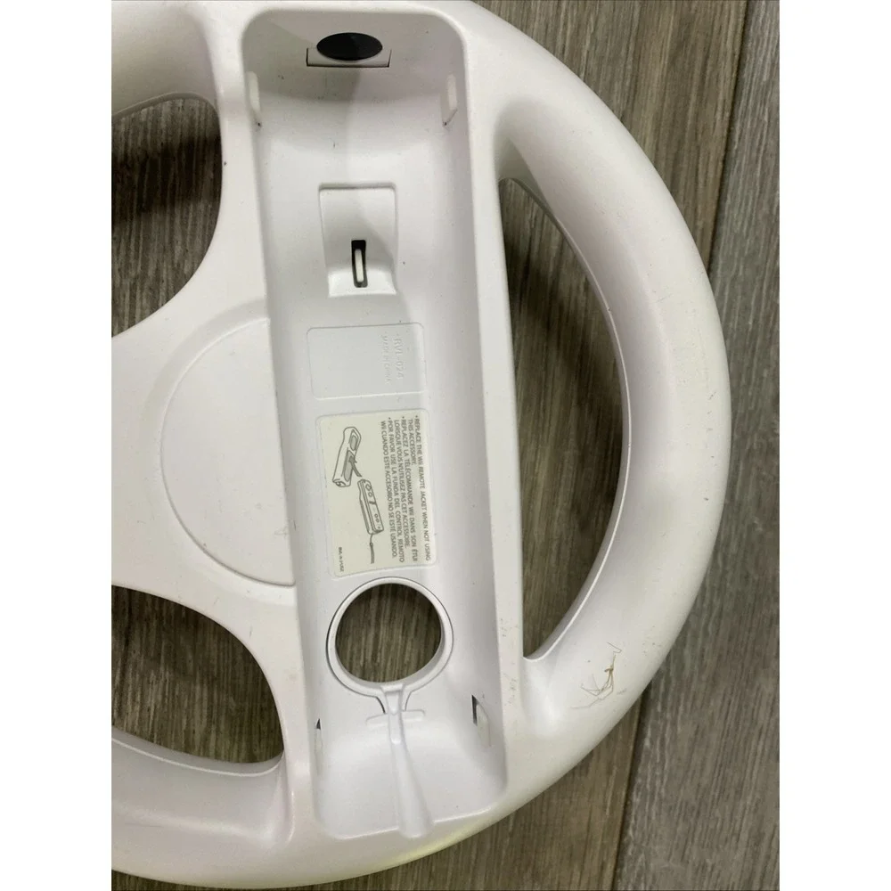 Nintendo Wii Wheel Racing Accessory RVL-024 White Good Mario Kart Steering Wheel